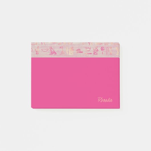 Pink Hieroglyph Luxe Post-it Klebezettel (Vorderseite)