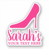 Pink High Heel Aufkleber Schnürschuh, Aufkleber au (Vorderseite)