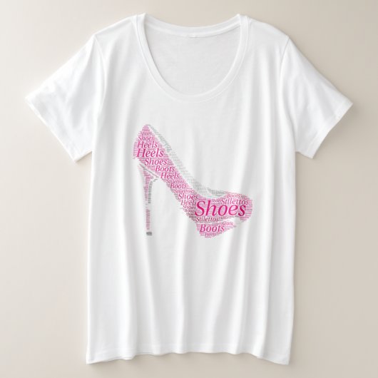 Pink High Heel Designer Schuhe Große Größe T-Shirt (Design vorne)