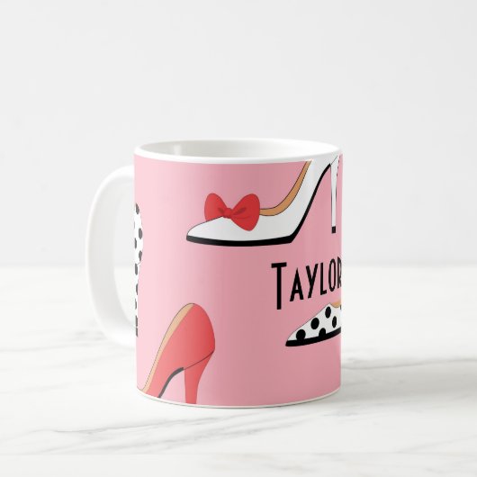 Pink High Heel Fashion Statement Kaffeetasse (Vorderseite Links)
