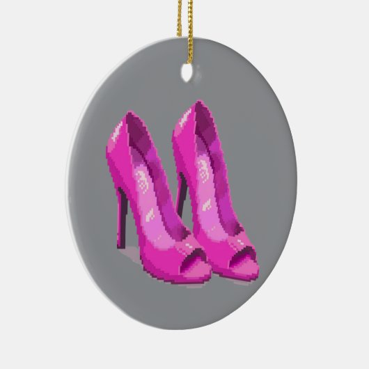 Pink High Heels 64-Bit Pixel Art Style Ornament (Rechts)