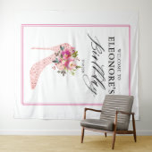 Pink High Heels Birthday Welcome  Wandteppich (Beispiel (Horizontal))