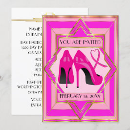 Pink High Heels Cancer Awareness Einladung