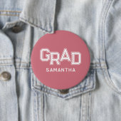 Pink High School Grad Individuelle Name Abschluss Button (Beispiel)