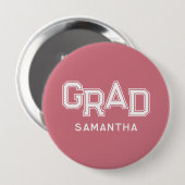 Pink High School Grad Individuelle Name Abschluss Button (Vorne & Hinten)