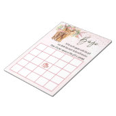 Pink Highland Cow Babydusche Bingo Game Notepad Notizblock (angewinkelt)