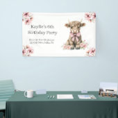 Pink Highland Cow Geburtstagspartei Banner (Messeveranstaltung)