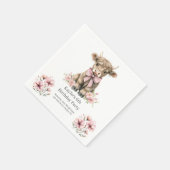 Pink Highland Cow Geburtstagspartei Serviette (Ecke)