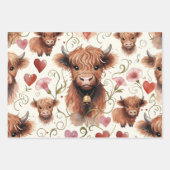 Pink Highland Cow Yarn Rose Knitter Geschenkpapier Set (Vorderseite 2)