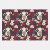 Pink Highland Cow Yarn Rose Knitter Geschenkpapier Set (Vorderseite)