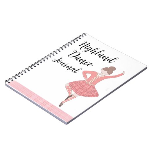 Pink Highland Dancer Journal Notizblock (Linke Seite)