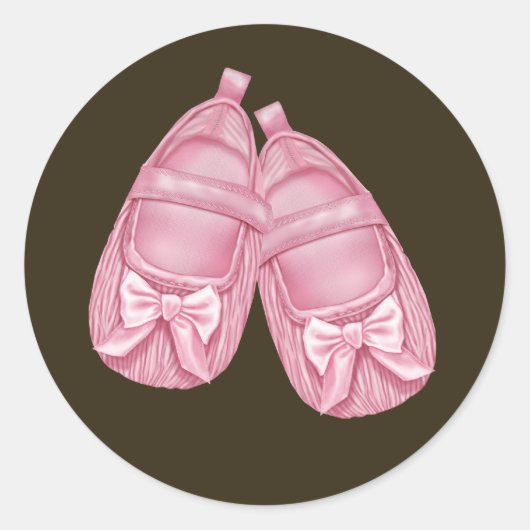 Pink Hinterns Babydusche Runder Aufkleber (Vorderseite)