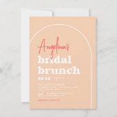 Pink Hippie Boho Modern Arch Brunch Brautparty Einladung (Vorderseite)