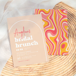 Pink Hippie Boho Modern Arch Brunch Brautparty Einladung