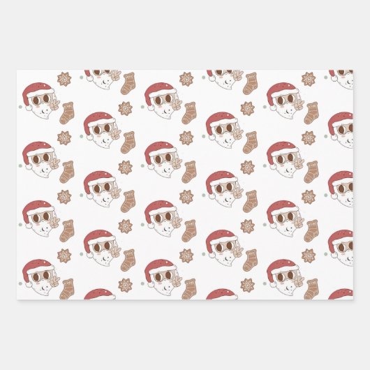 Pink Hippie Cookies Weihnachten Weihnachten Geschenkpapier Set (Vorderseite 2)