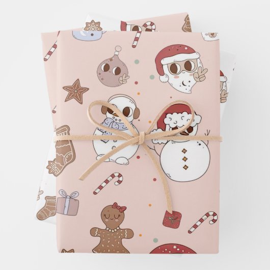 Pink Hippie Cookies Weihnachten Weihnachten Geschenkpapier Set (Beispiel)