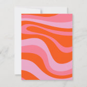 Pink Hippie Groovy Retro Brautparty Einladung (Rückseite)