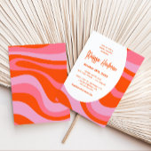 Pink Hippie Groovy Retro Brautparty Einladung