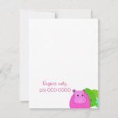 Pink Hippo Kinderdusche Einladung (Rückseite)