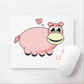 Pink Hippo Liebe Mousepad (Mit Mouse)