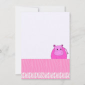 Pink Hippo Party Einladung (Rückseite)