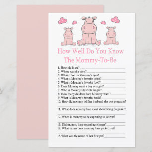 Pink Hippo Wie gut kennen Sie das Baby-Duschspiel?