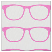 Pink Hipster Geek Glasses Fabric Stoff (Nahaufnahme)