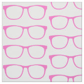 Pink Hipster Geek Glasses Fabric Stoff (Muster)