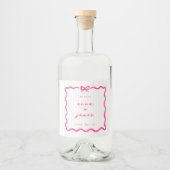 Pink-Hochzeit Alkoholflaschenetikett (Vorderseite)
