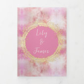 Pink-Hochzeit Dreifach Gefaltete Einladung (Cover)