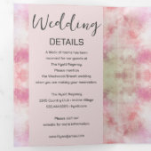 Pink-Hochzeit Dreifach Gefaltete Einladung (Innen Erste Seite)