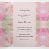 Pink-Hochzeit Dreifach Gefaltete Einladung (Innenseite Mitte)