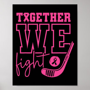 Pink Hockey Gemeinsam kämpfen wir gegen Brustkrebs Poster