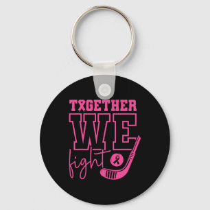 Pink Hockey Together We Fight Brustkrebsbewusstsei Schlüsselanhänger