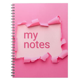 Pink Hole Spiral My Notes Notebook Notizblock