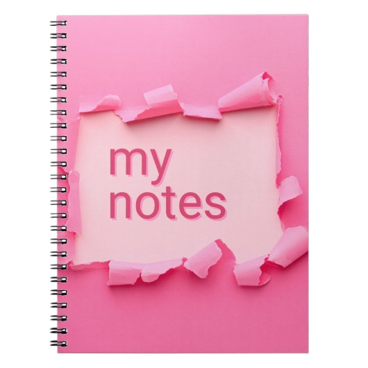 Pink Hole Spiral My Notes Notebook Notizblock (Vorderseite)
