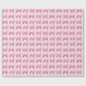 Pink Holiday Bow Gift Wrapping Paper Geschenkpapier (Flach)