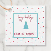 Pink Holiday Favor Tags Geschenkanhänger (Vorderseite)