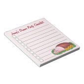 Pink Holiday Ham Weihnachts Ostern Abendessen Part Notizblock (angewinkelt)