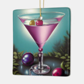 Pink Holiday Martini Keramikornament (Links)