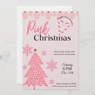 Pink Holiday Party Invitation Einladung