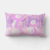 Pink Holiday Personalisiert Snowman Throw Kissen (Rückseite)