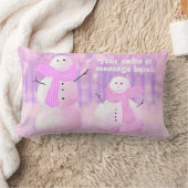 Pink Holiday Personalisiert Snowman Throw Kissen (Decke)