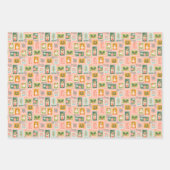 Pink Holiday Porto Briefmarke, Weihnachtsstadt, Bo Geschenkpapier Set (Vorderseite)