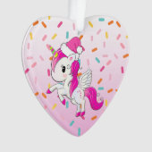 Pink Holiday Unicorn und Frühling Weihnachten Ornament (Vorderseite)