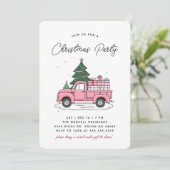 Pink Holiday Weihnachts-Abendessen Party Einladung (Stehend Vorderseite)