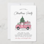 Pink Holiday Weihnachts-Abendessen Party Einladung (Vorderseite)