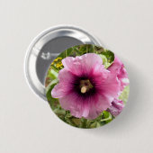PINK HOLLYHOCK BLUME BUTTON (Vorne & Hinten)