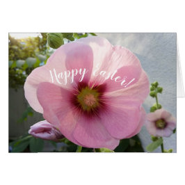 Pink Hollyhock Blume Ostercard
