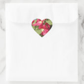 Pink Hollyhocks Herz-Aufkleber (Tasche)
